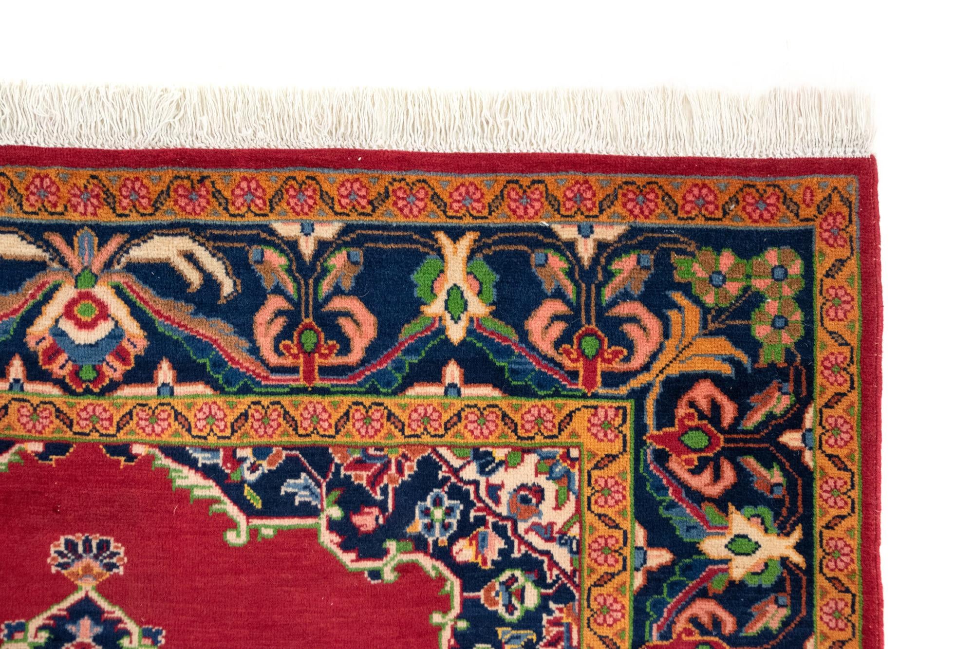 3' 7 x 5' 2 Hand Knotted Kerman Persian Wool Rug
