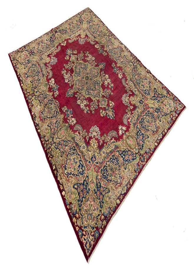 8' 10 x 11' 9 Hand Knotted Kerman Persian Wool Rug