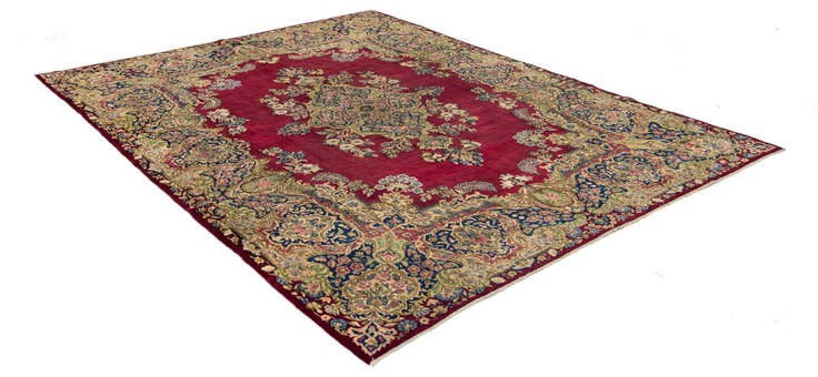 Detail image of 8' 10 x 11' 9 Hand Knotted Kerman Persian Wool Rug