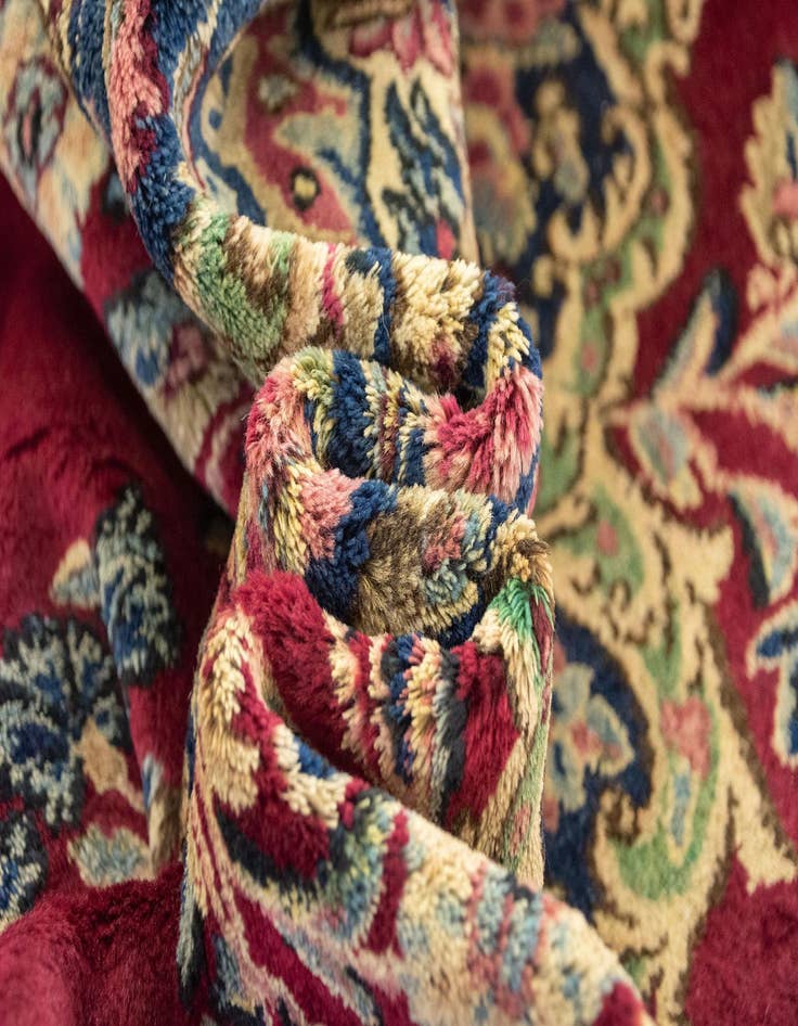 Detail image of 8' 10 x 11' 9 Hand Knotted Kerman Persian Wool Rug