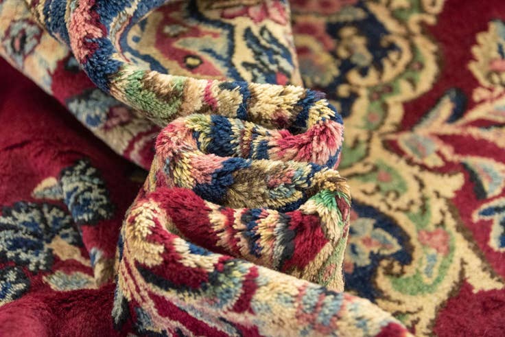 Detail image of 8' 10 x 11' 9 Hand Knotted Kerman Persian Wool Rug