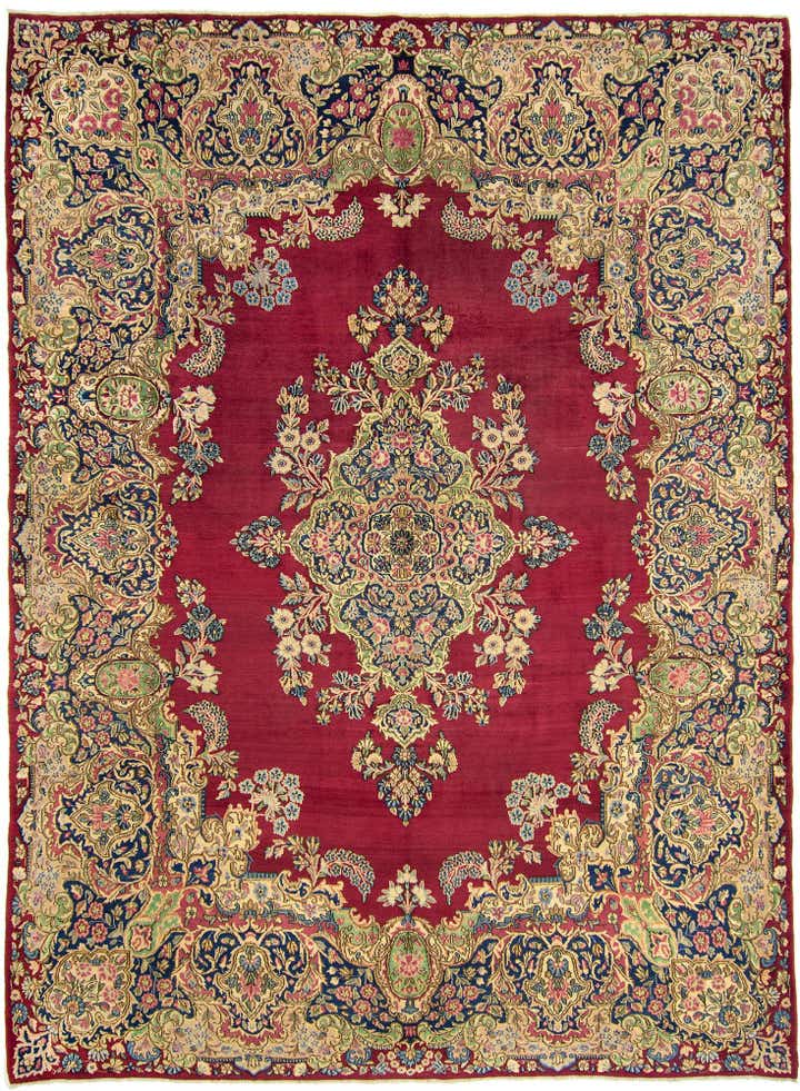 8' 10 x 11' 9 Hand Knotted Kerman Persian Wool Rug
