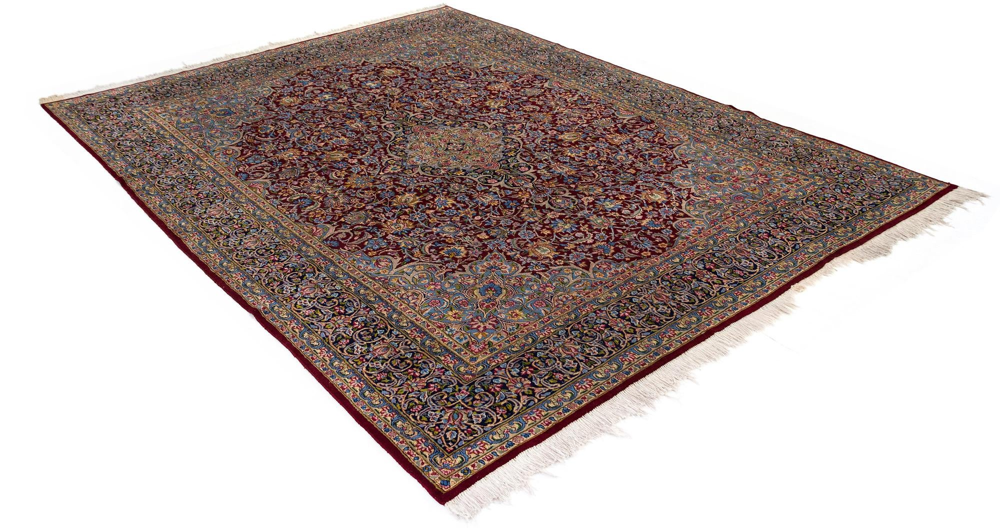 9' 11 x 12' 9 Hand Knotted Kerman Persian Wool Rug