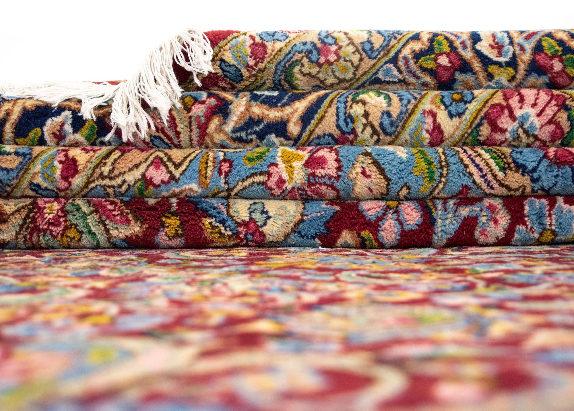9' 11 x 12' 9 Hand Knotted Kerman Persian Wool Rug