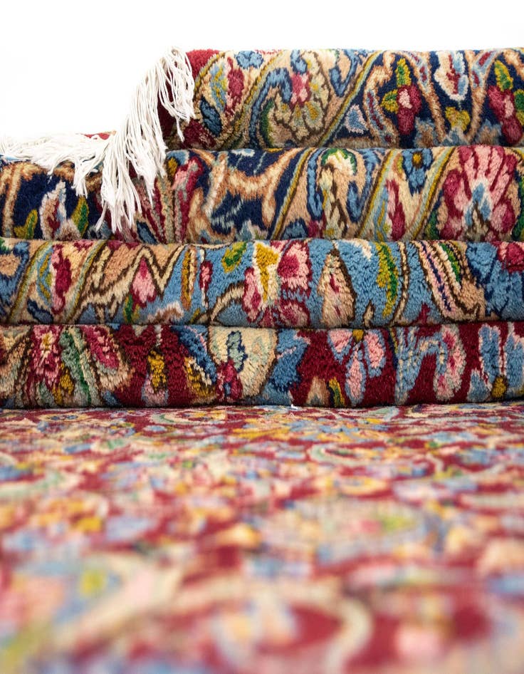 Detail image of 9' 11 x 12' 9 Hand Knotted Kerman Persian Wool Rug