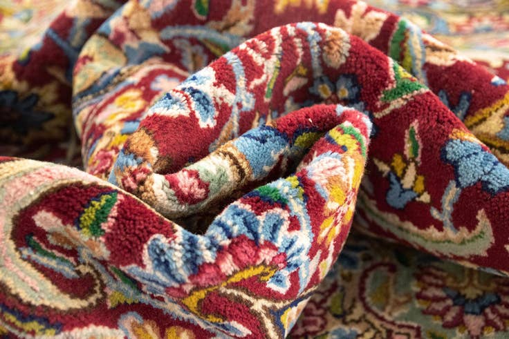 Detail image of 9' 11 x 12' 9 Hand Knotted Kerman Persian Wool Rug