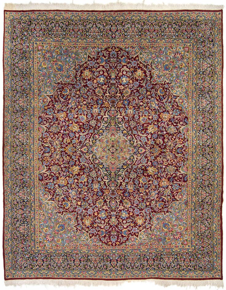 Detail image of 9' 11 x 12' 9 Hand Knotted Kerman Persian Wool Rug