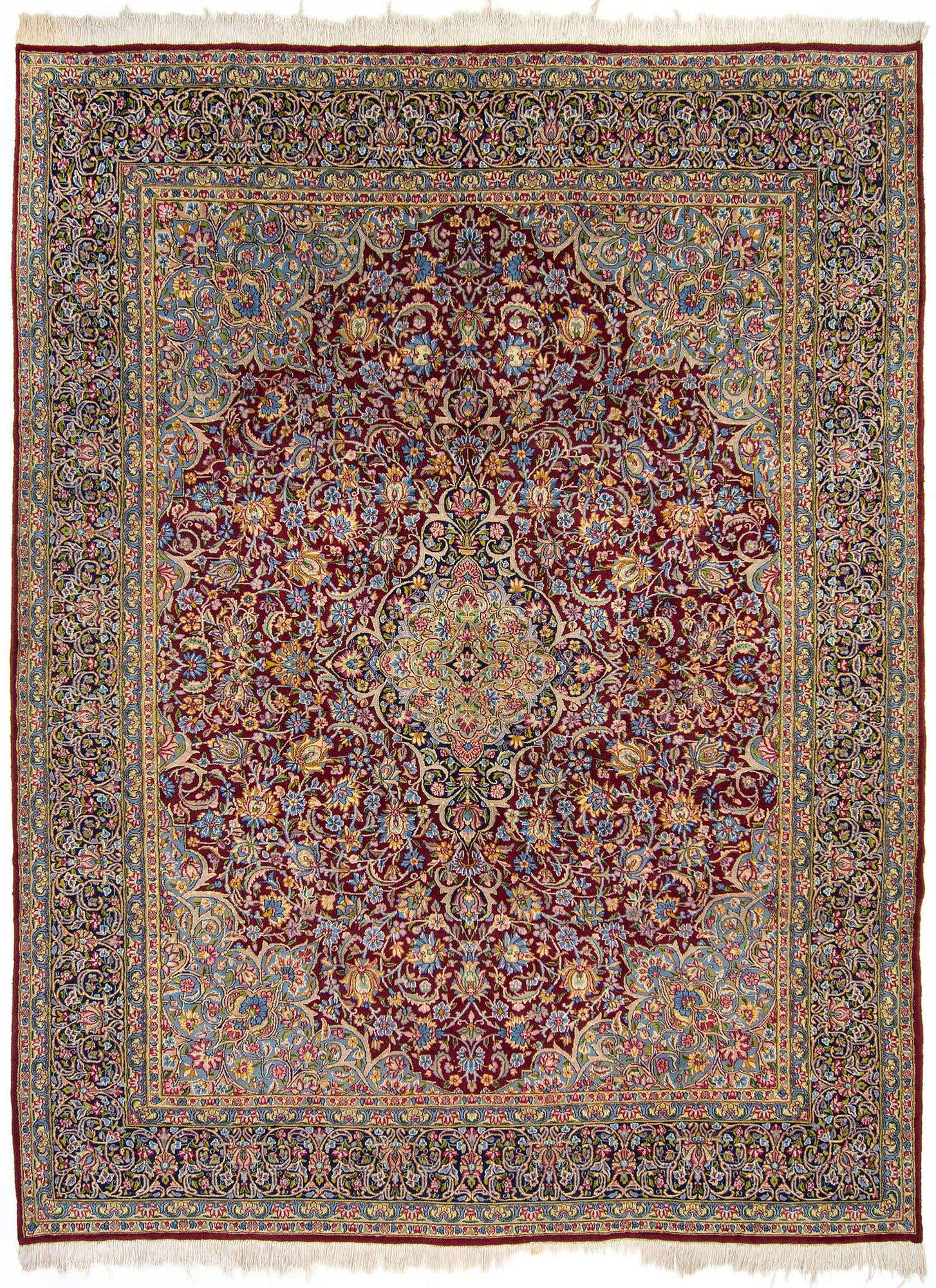 9' 11 x 12' 9 Hand Knotted Kerman Persian Wool Rug