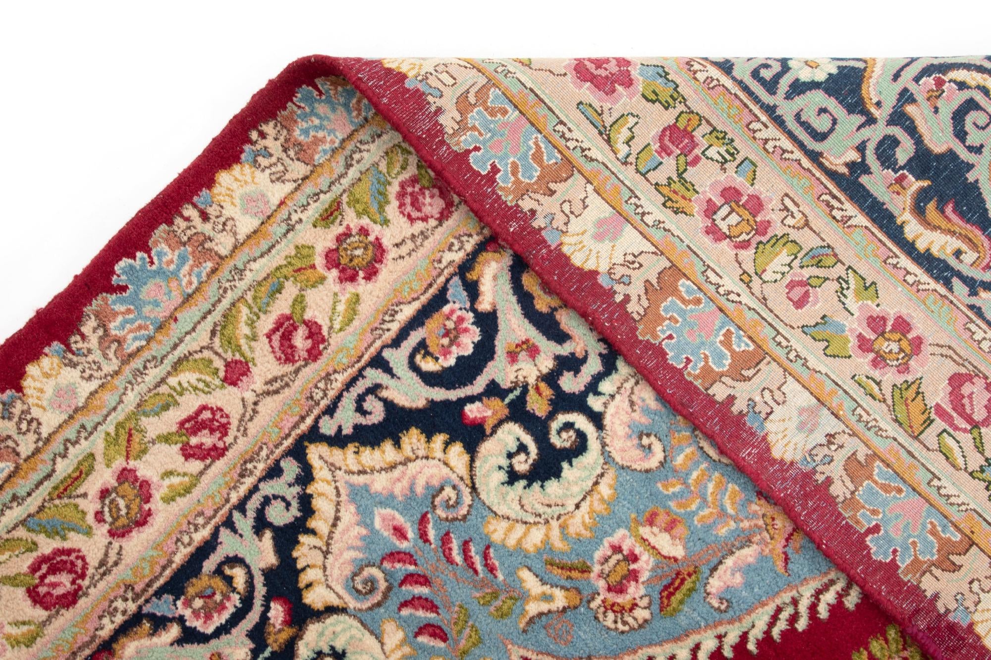 13' 4 x 14' 7 Hand Knotted Kerman Persian Rug