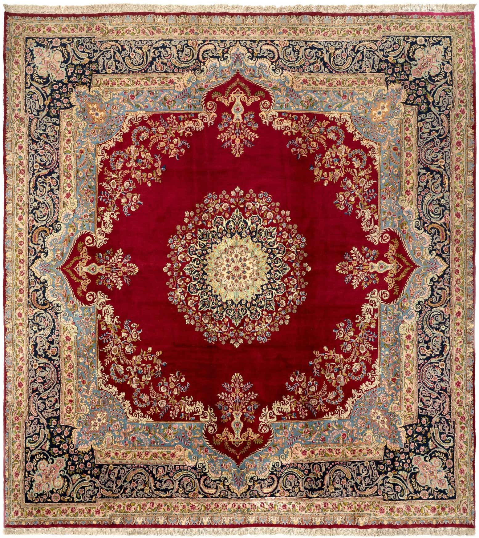 13' 4 x 14' 7 Hand Knotted Kerman Persian Rug