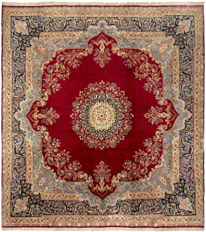 13' 4 x 14' 7 Hand Knotted Kerman Persian Rug