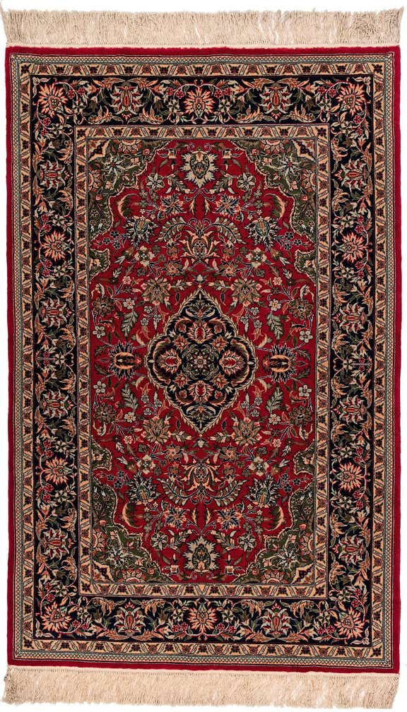3' 4 x 5' 5 Hand Knotted Kerman Oriental Wool Rug