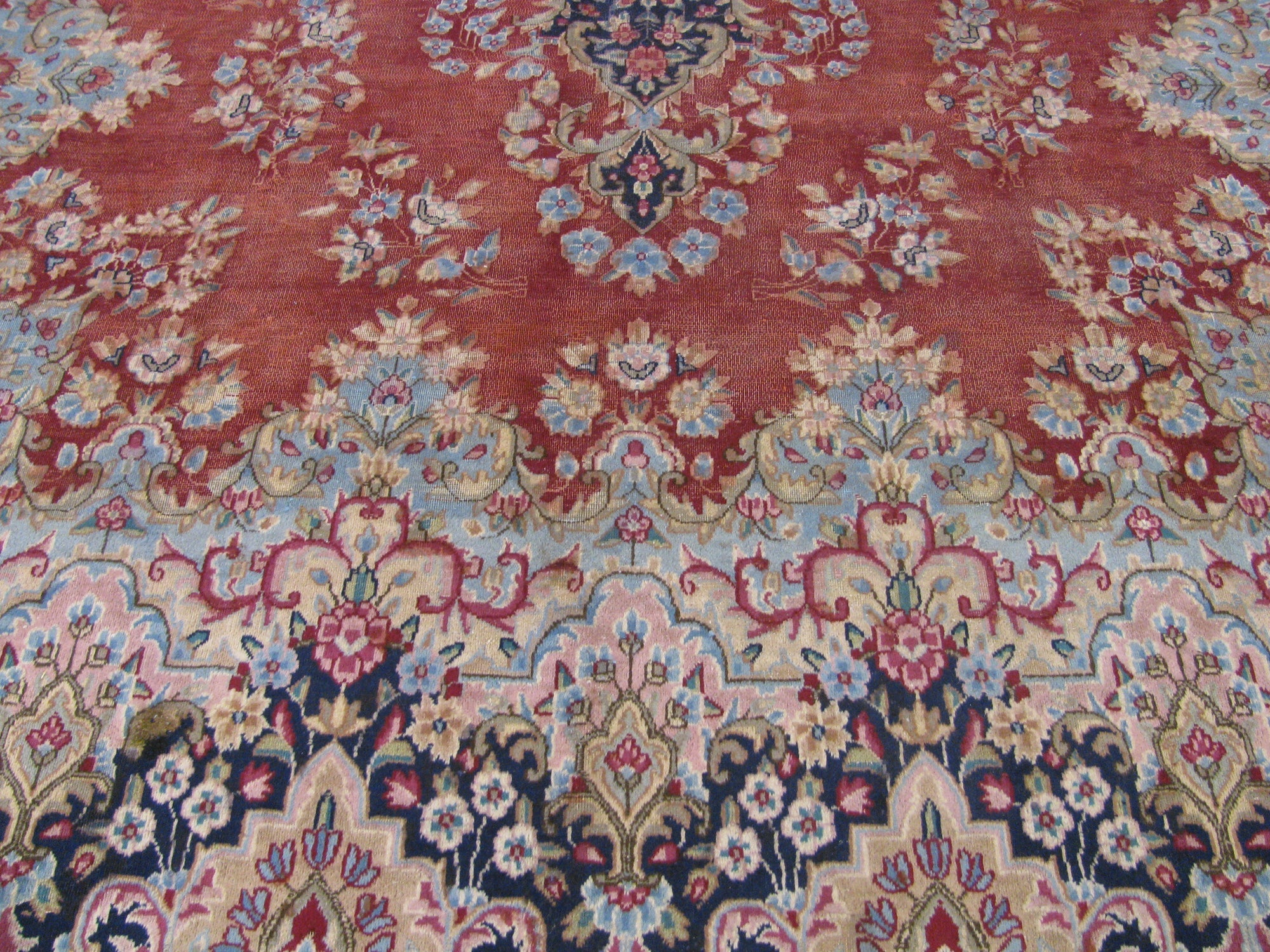 9' 9 x 13' 6 Hand Knotted Kerman Persian Wool Rug