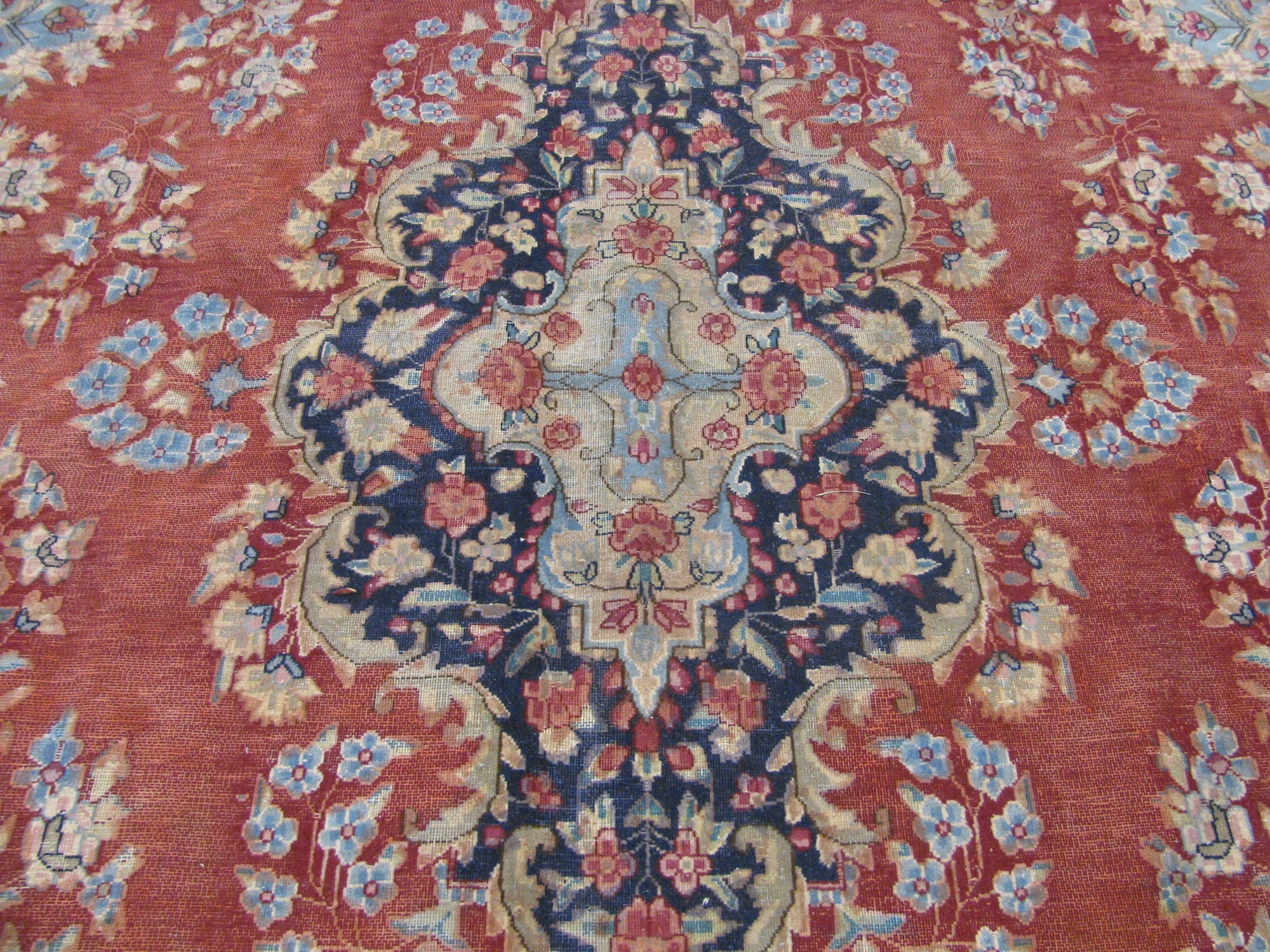 9' 9 x 13' 6 Hand Knotted Kerman Persian Wool Rug