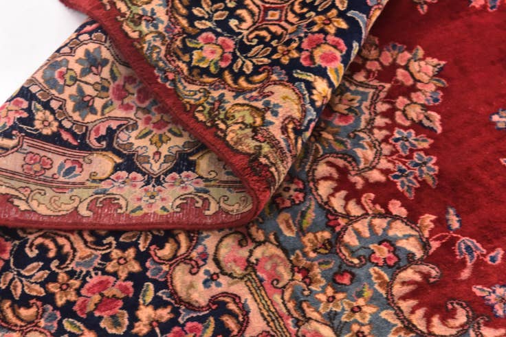 Detail image of 9' 10 x 13' Hand Knotted Kerman Persian Wool Rug