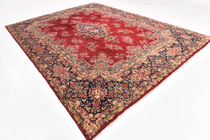 Detail image of 9' 10 x 13' Hand Knotted Kerman Persian Wool Rug