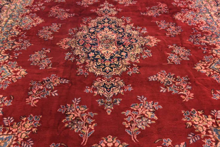 Detail image of 9' 10 x 13' Hand Knotted Kerman Persian Wool Rug