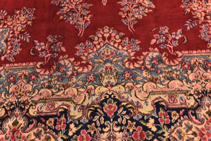 Detail image of 9' 10 x 13' Hand Knotted Kerman Persian Wool Rug