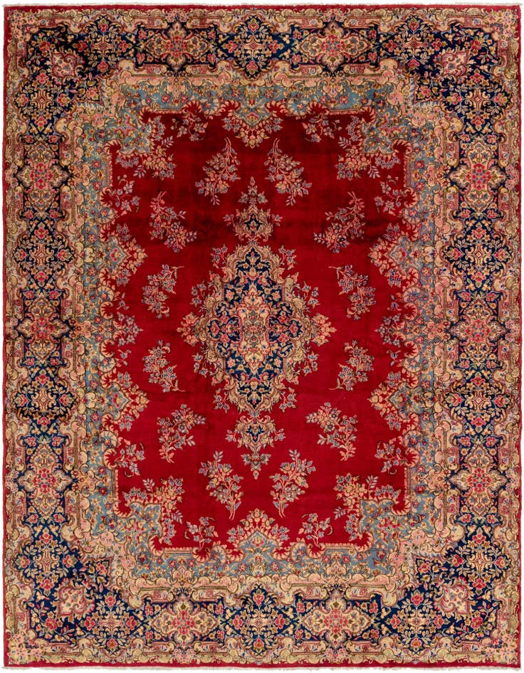 Detail image of 9' 10 x 13' Hand Knotted Kerman Persian Wool Rug