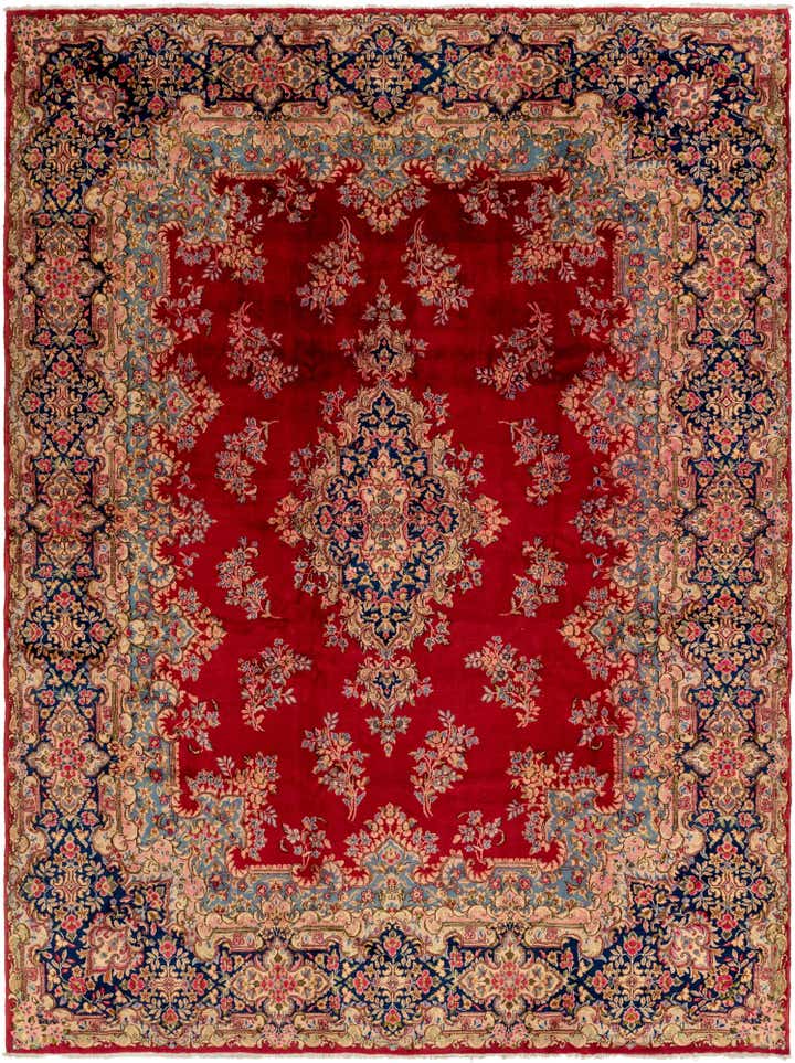 9' 10 x 13' Hand Knotted Kerman Persian Wool Rug