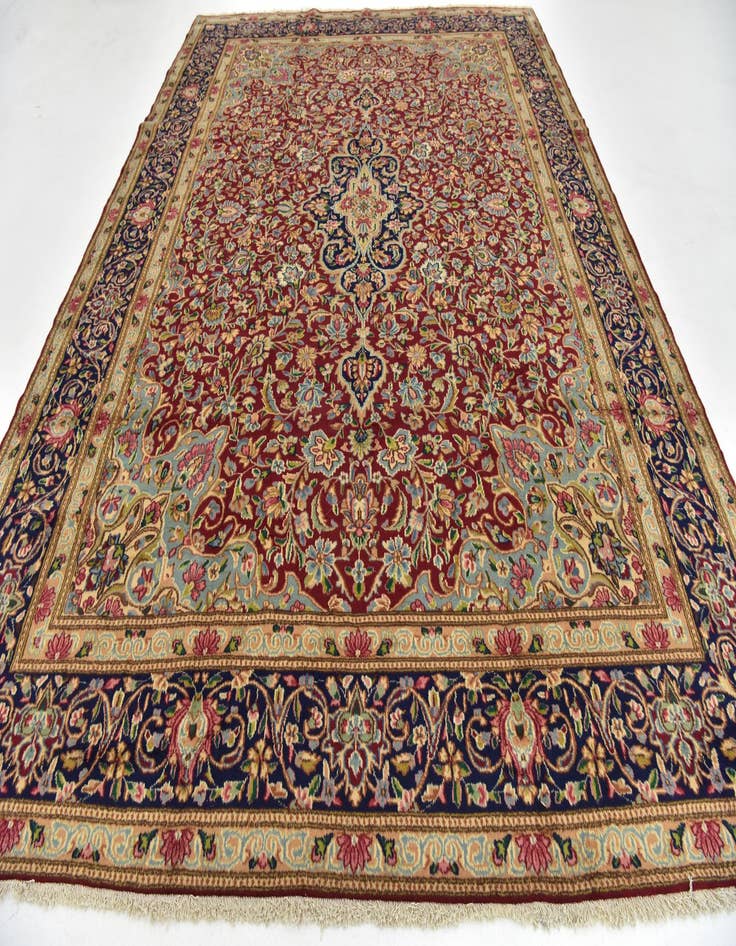 Detail image of 9' 9 x 13' 4  Hand Knotted Kerman Persian Wool Rug