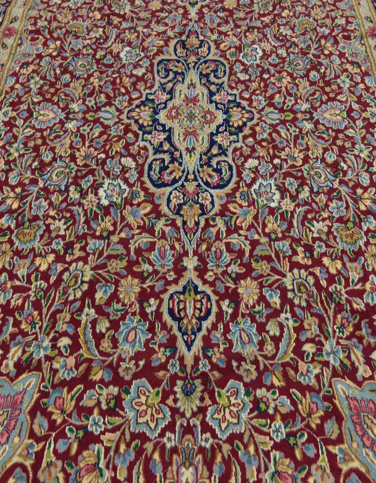 Detail image of 9' 9 x 13' 4  Hand Knotted Kerman Persian Wool Rug