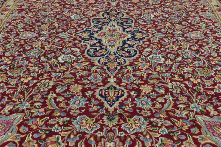 Detail image of 9' 9 x 13' 4 Hand Knotted Kerman Persian Wool Rug