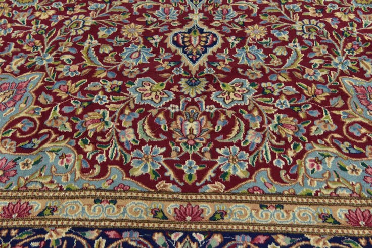 Detail image of 9' 9 x 13' 4 Hand Knotted Kerman Persian Wool Rug
