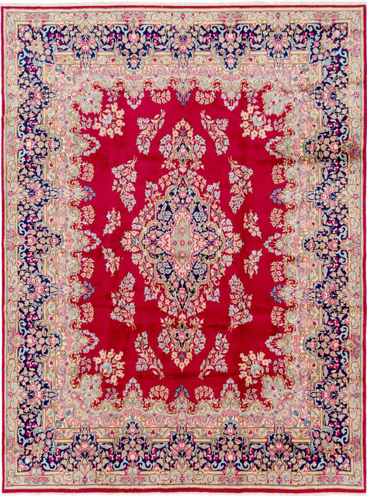 10' x 13' 3 Hand Knotted Kerman Persian Wool Rug