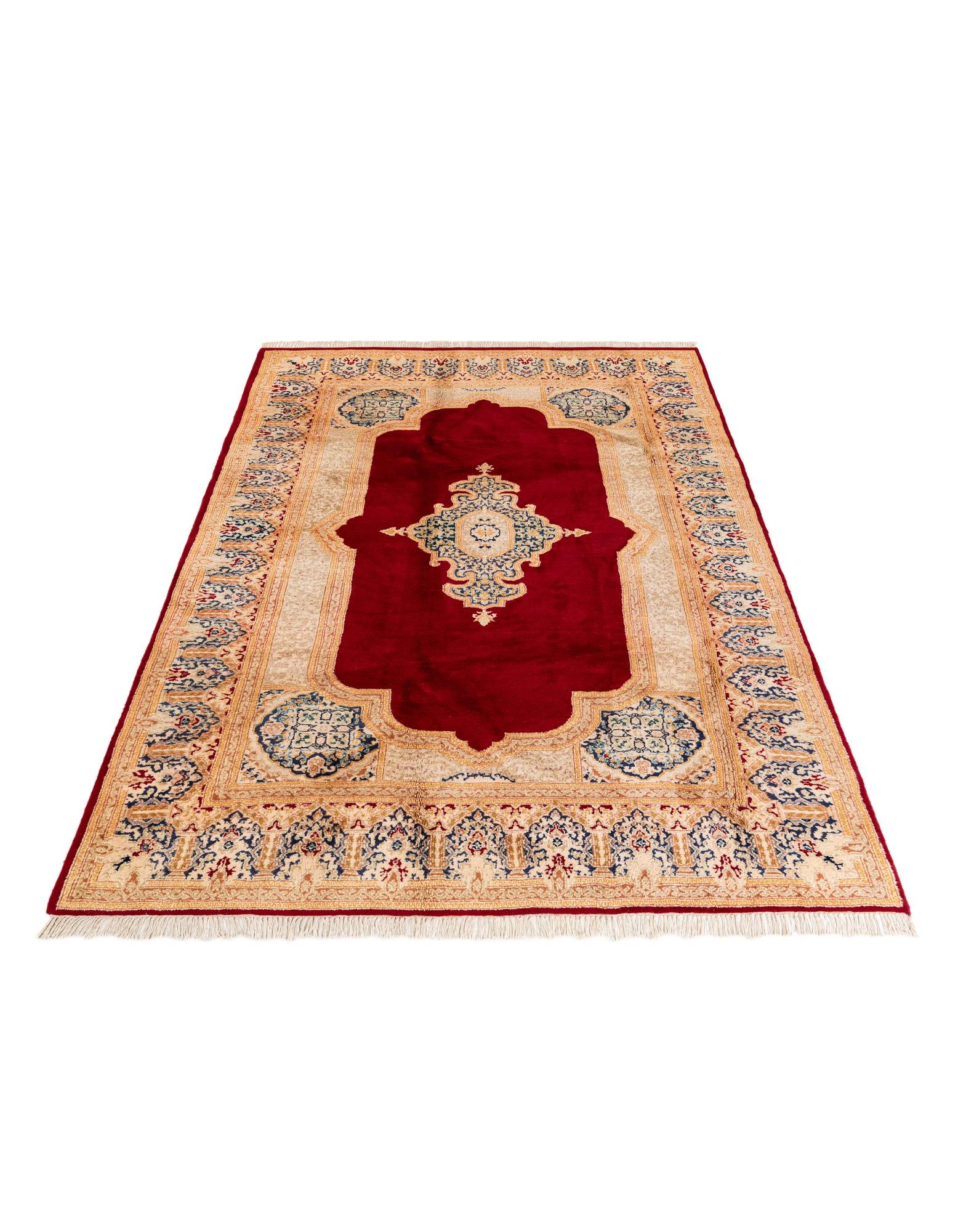 6' 5 x 9' 5 Hand Knotted Kerman Wool Rug