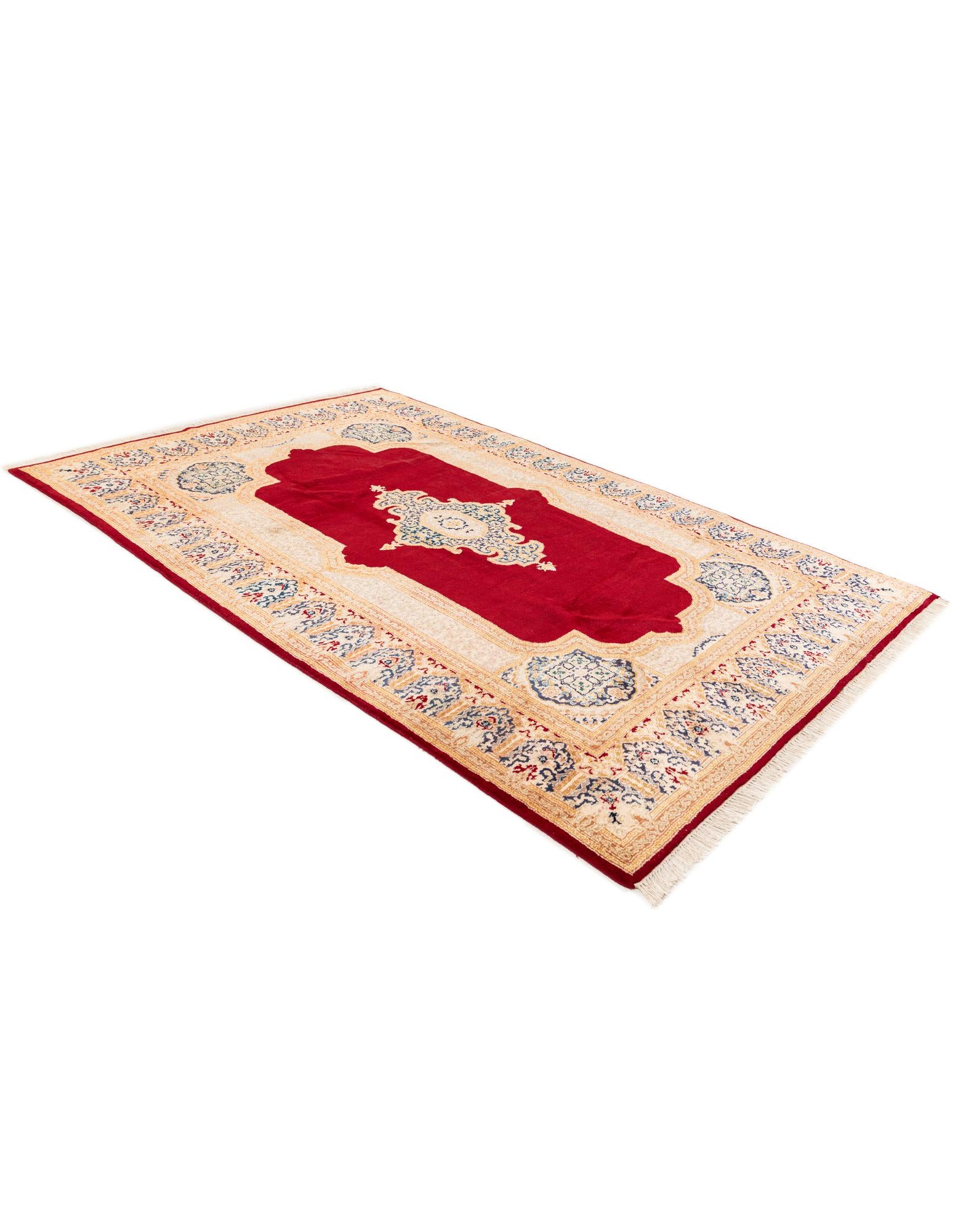 6' 5 x 9' 5 Hand Knotted Kerman Wool Rug
