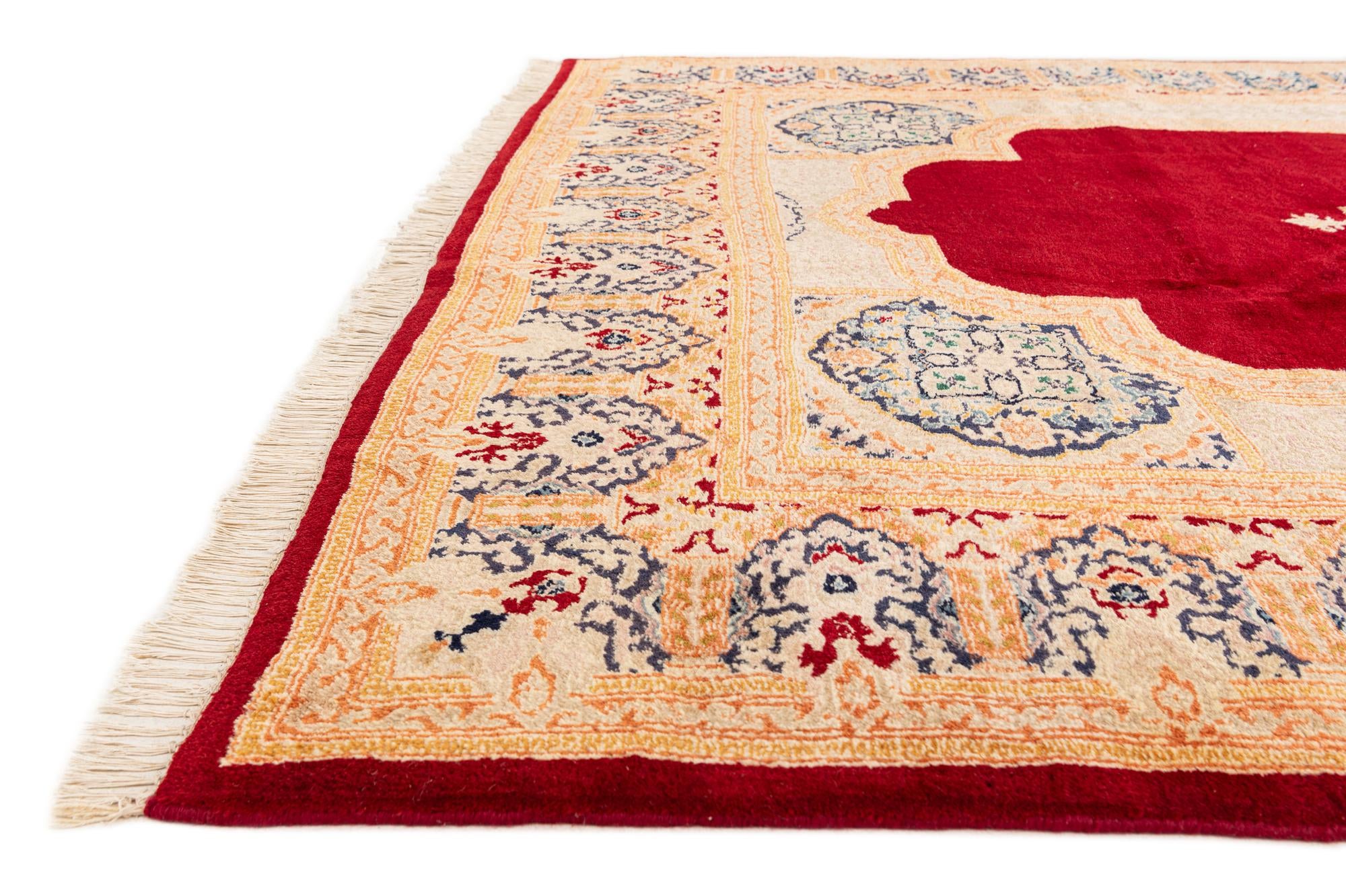 6' 5 x 9' 5 Hand Knotted Kerman Wool Rug