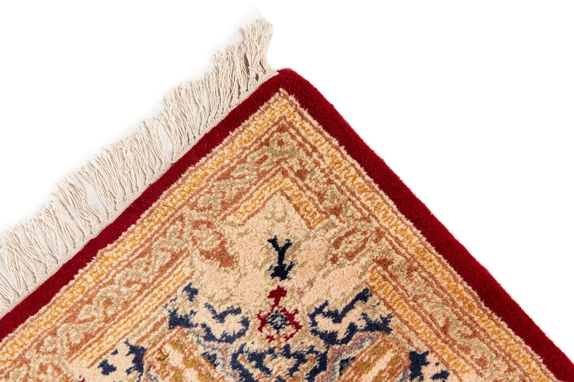 6' 5 x 9' 5 Hand Knotted Kerman Wool Rug