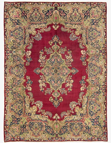 8' 10 x 11' 9 Hand Knotted Kerman Persian Wool Rug
