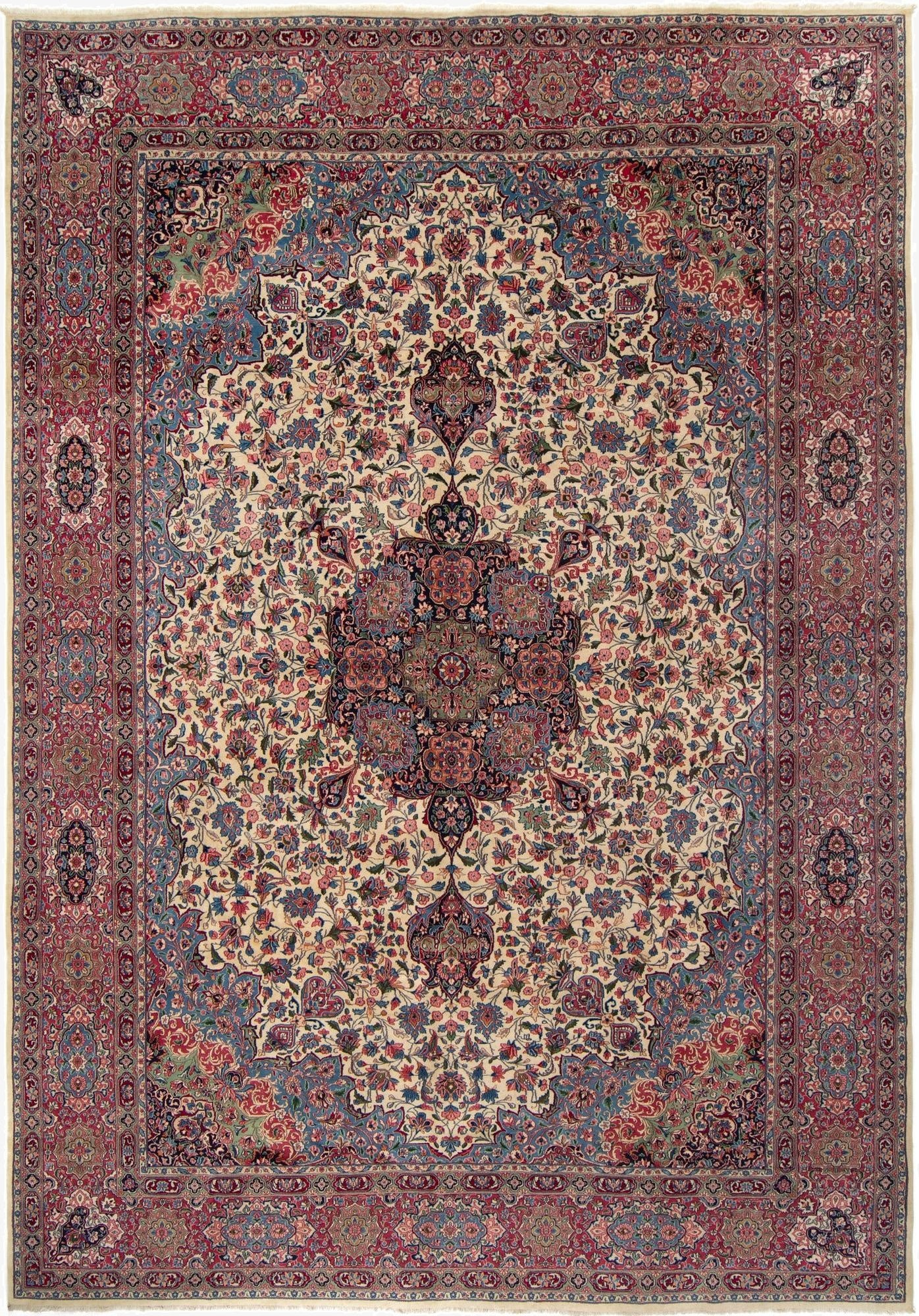 11' 4 x 16' 5  Hand Knotted Kerman Persian Wool Rug