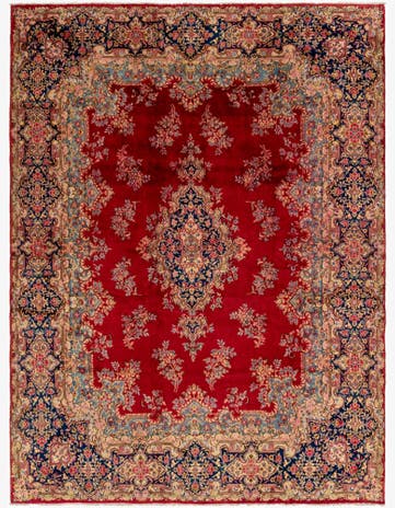 9' 10 x 13' Hand Knotted Kerman Persian Wool Rug