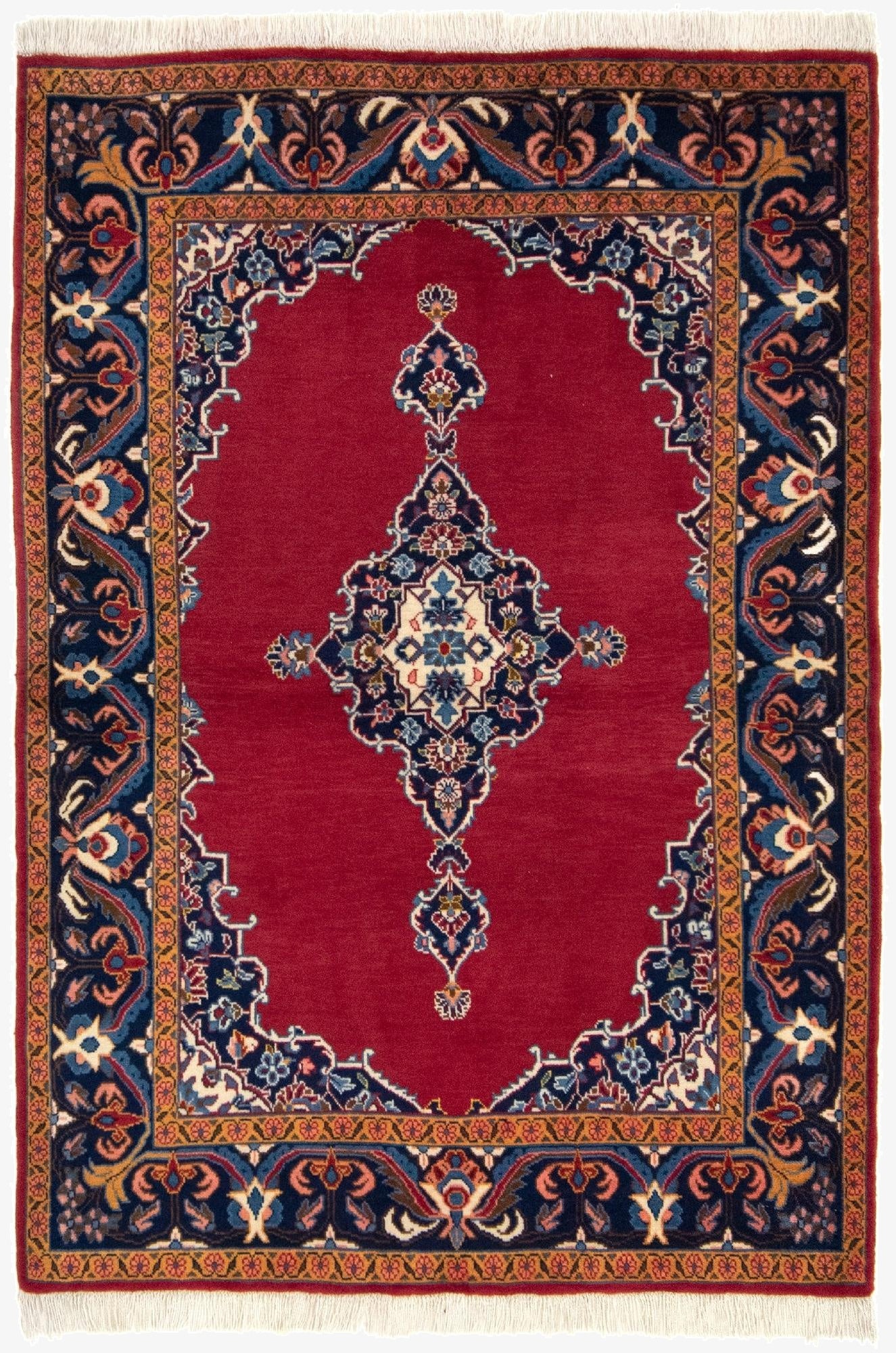 Primary image 3' 6 x 5' 3  Hand Knotted Kerman Persian Wool Rug