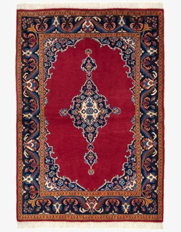 3' 6 x 5' 3 Hand Knotted Kerman Persian Wool Rug