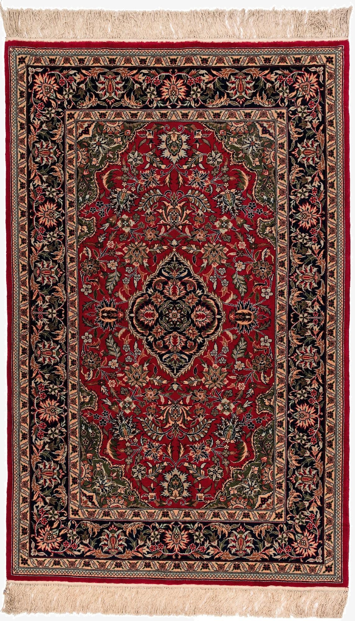 3' 4 x 5' 5  Hand Knotted Kerman Oriental Wool Rug