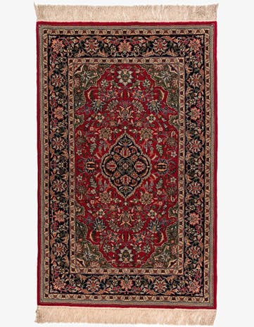3' 4 x 5' 5 Hand Knotted Kerman Oriental Wool Rug