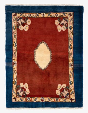 3' 7 x 4' 9 Hand Knotted Kerman Persian Wool Rug