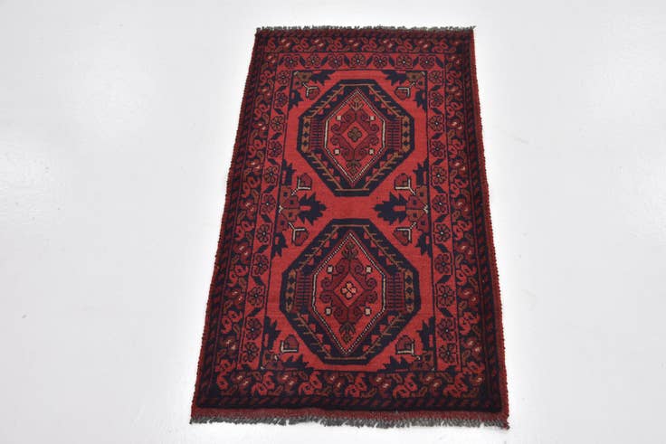 Detail image of 1' 10 x 3' 5 Hand Knotted Khal Mohammadi Rug
