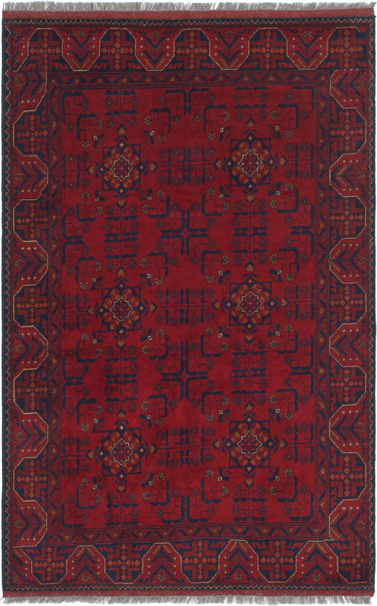 Red 4' 2 x 6' 9 Hand Knotted Khal Mohammadi Wool Rug | Rugs.com