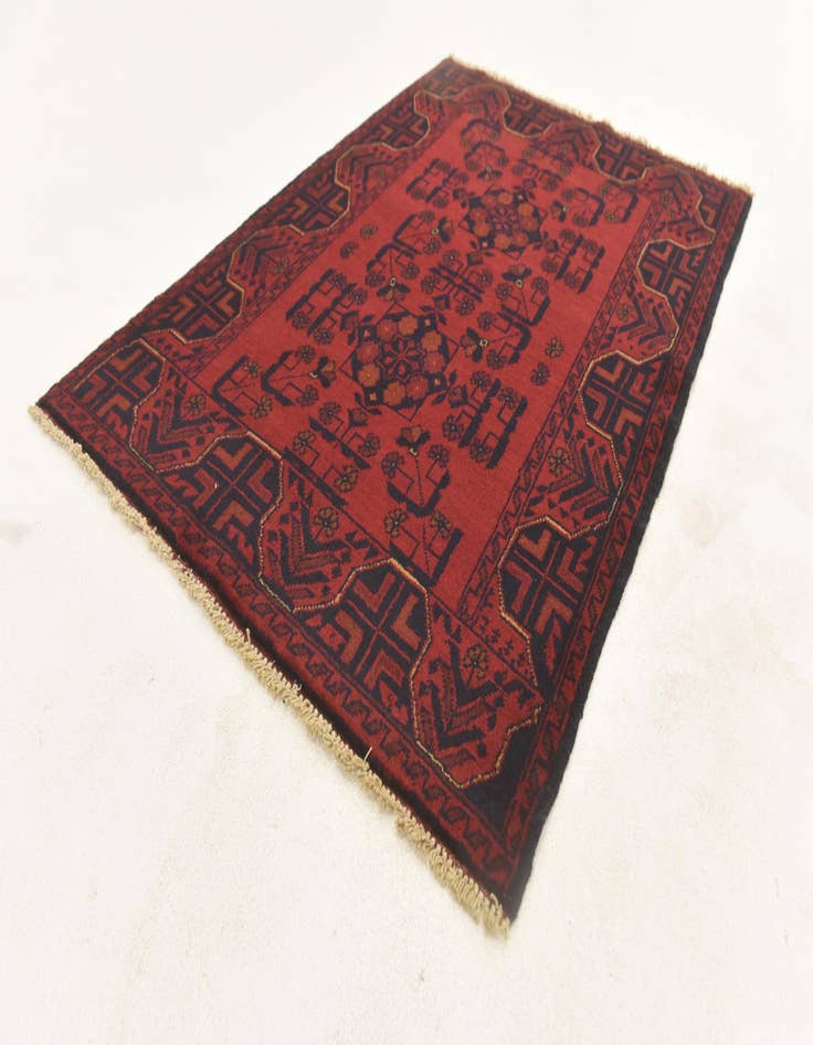 Detail image of 2' 8 x 4'  Hand Knotted Khal Mohammadi Wool Rug