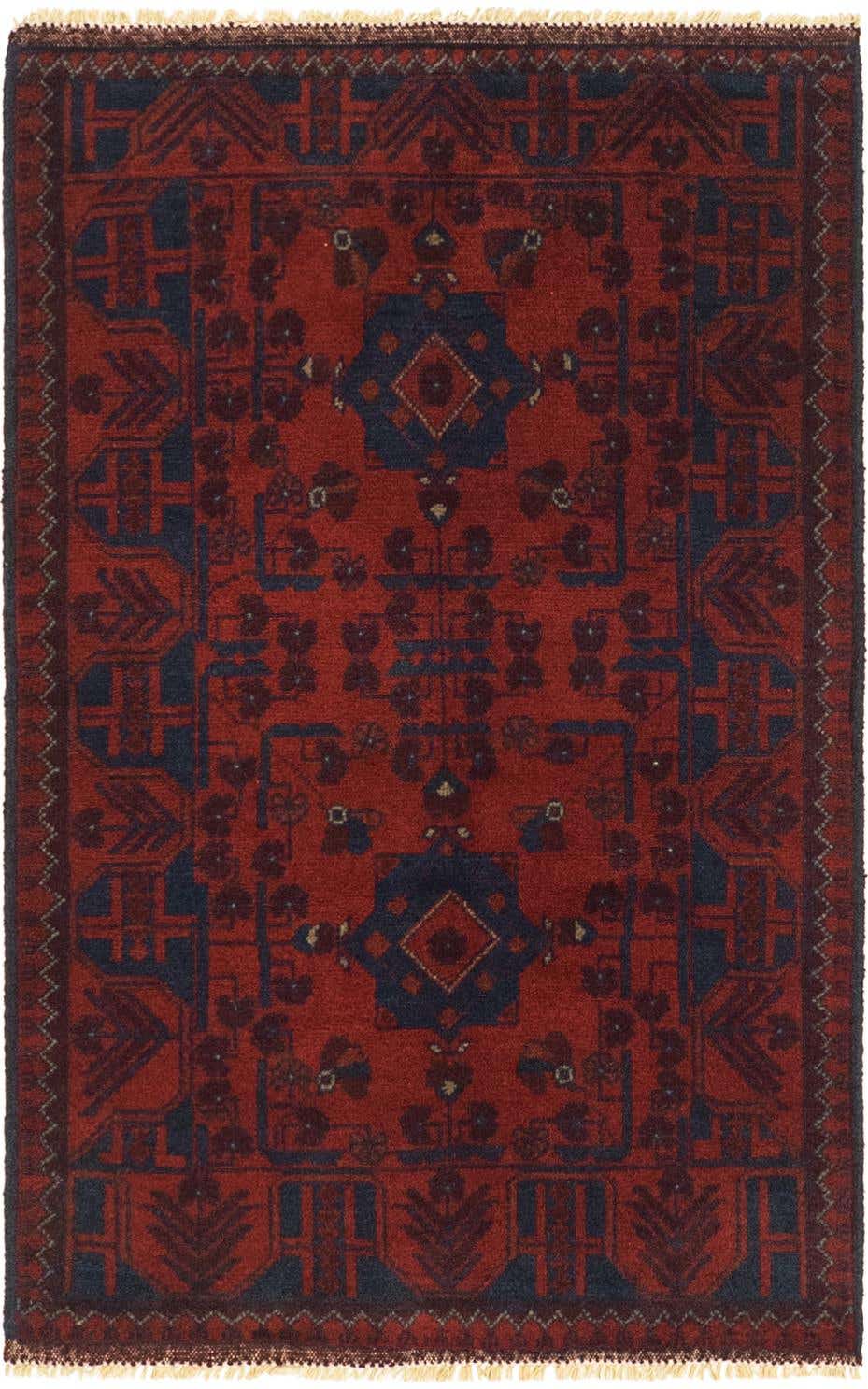 2' 7 x 4' 2 Hand Knotted Khal Mohammadi Wool Rug