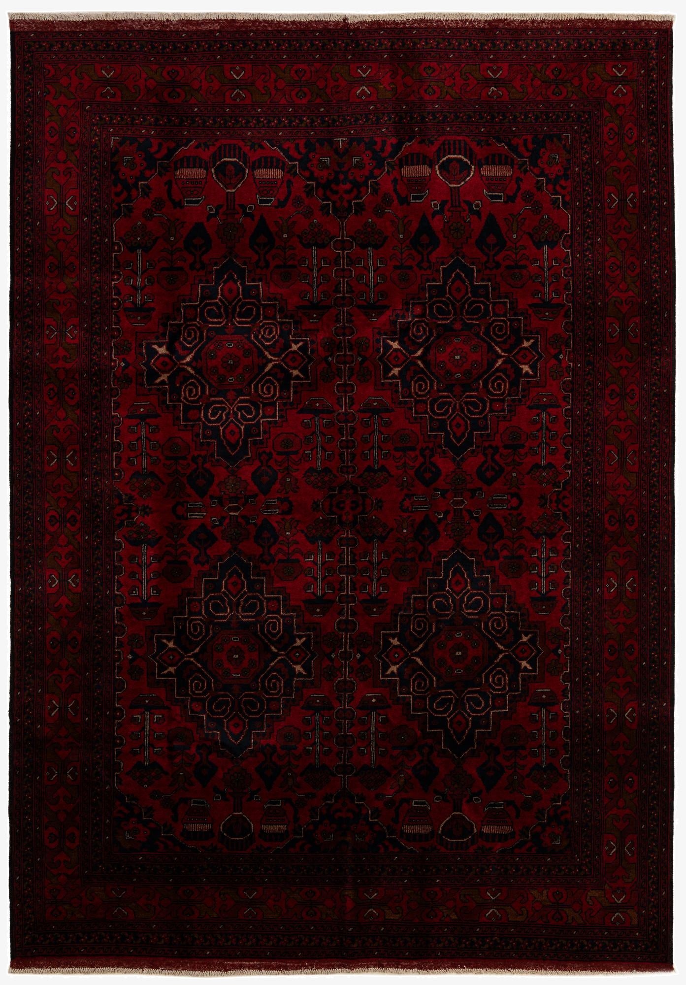 6' 8 x 9' 9  Hand Knotted Khal Mohammadi Wool Rug