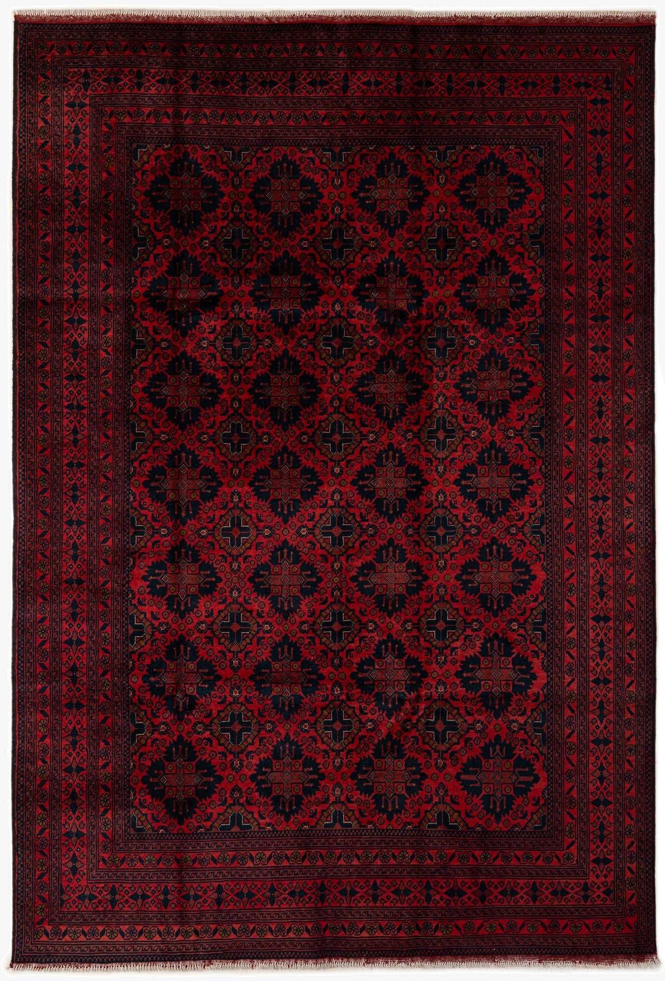 6' 7 x 9' 7  Hand Knotted Khal Mohammadi Wool Rug