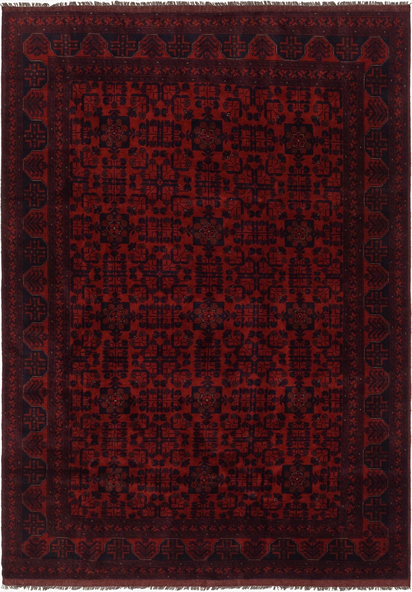  6' 10 x 9' 9  Hand Knotted Khal Mohammadi Wool Rug
