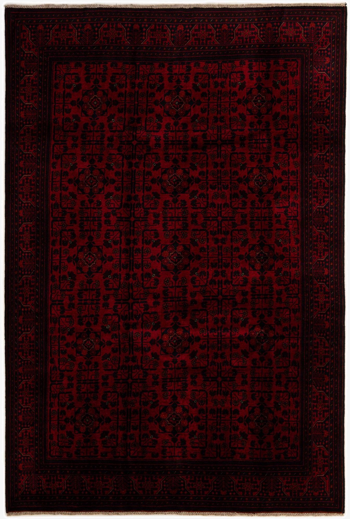 6' 4 x 9' 9  Hand Knotted Khal Mohammadi Wool Rug