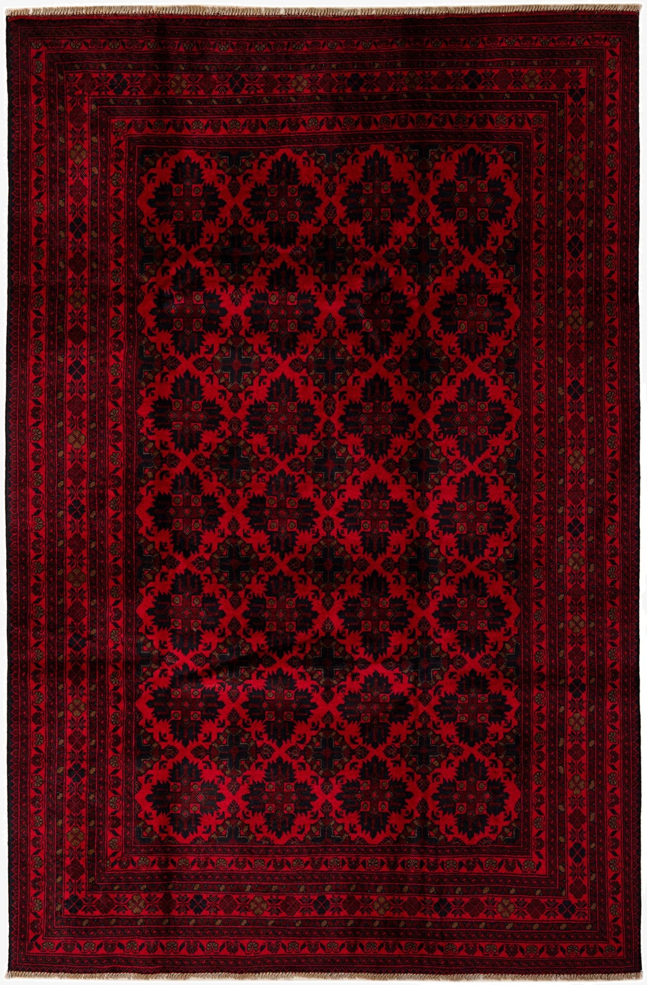 6' 6 x 9' 10  Hand Knotted Khal Mohammadi Wool Rug